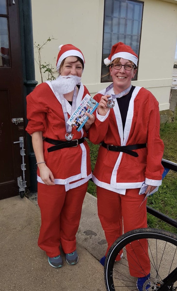 Reo21Rose's tweet photo. First #SantaRun of the year with @giveahoooot in aid of @PilgrimsHospice Thanks to all the lovely marshals who cheered us on our way! Another two to go! https://t.co/O5xu7tZLBq