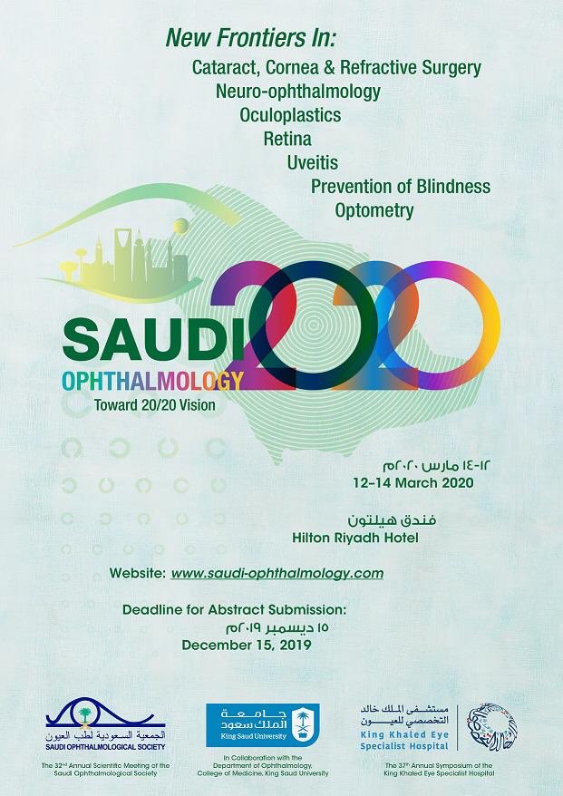 KKESHKSA's tweet image. تبقى اسبوعين فقط على إنتهاء التقديم للملخصات العلمية في #اجتماع_طب_العيون_السعودي 

علماً بأن فترة التقديم تنتهي بتاريخ ١٥ ديسمبر ٢٠١٩

سارع/ي في التقديم 👇🏻
saudi-ophthalmology.com

#SOS2020