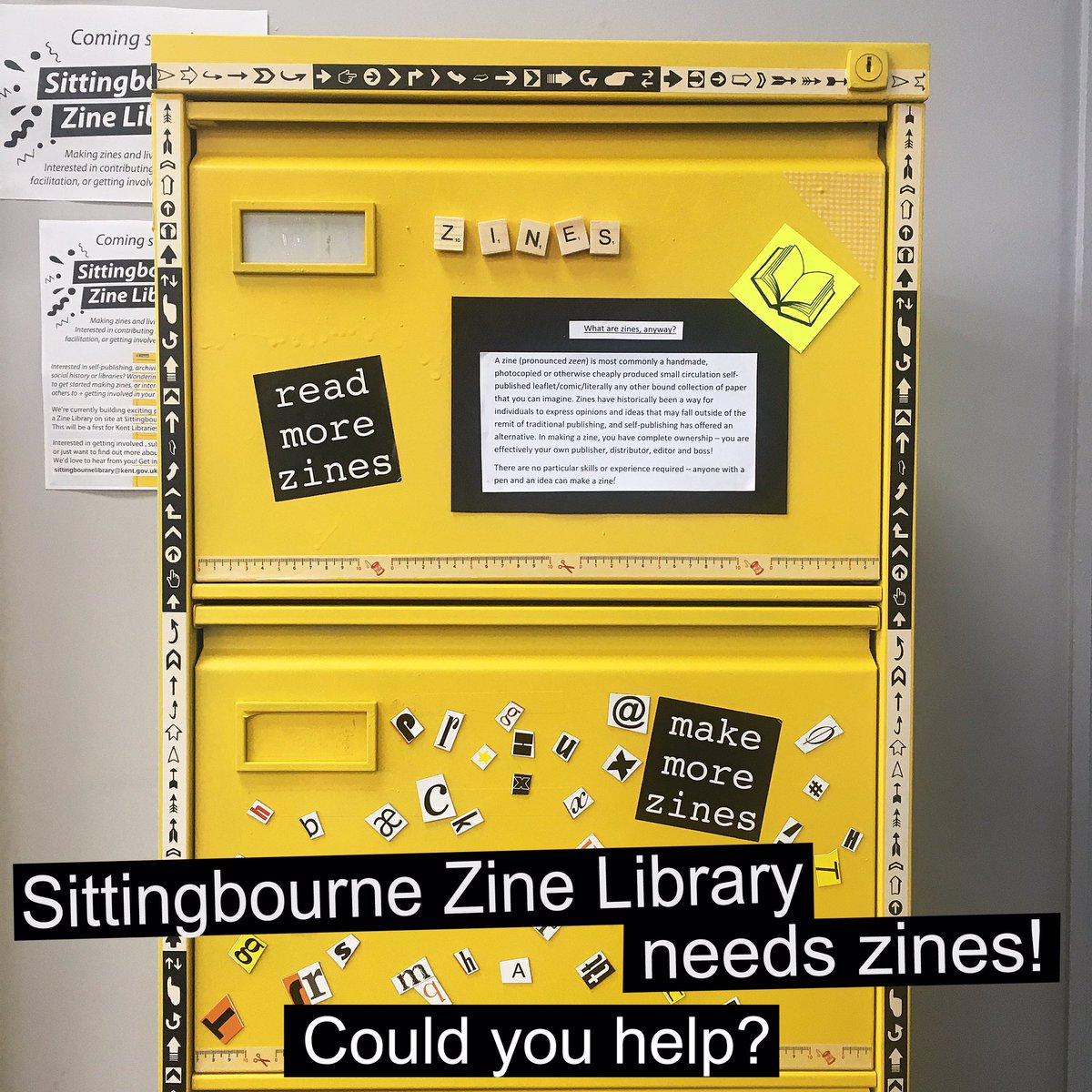Our Zine Library is here...we just need some help with filling it up! Could you help with zines, or by spreading the word? 🙏🏻✨ 
RTs &amp; shares appreciated!