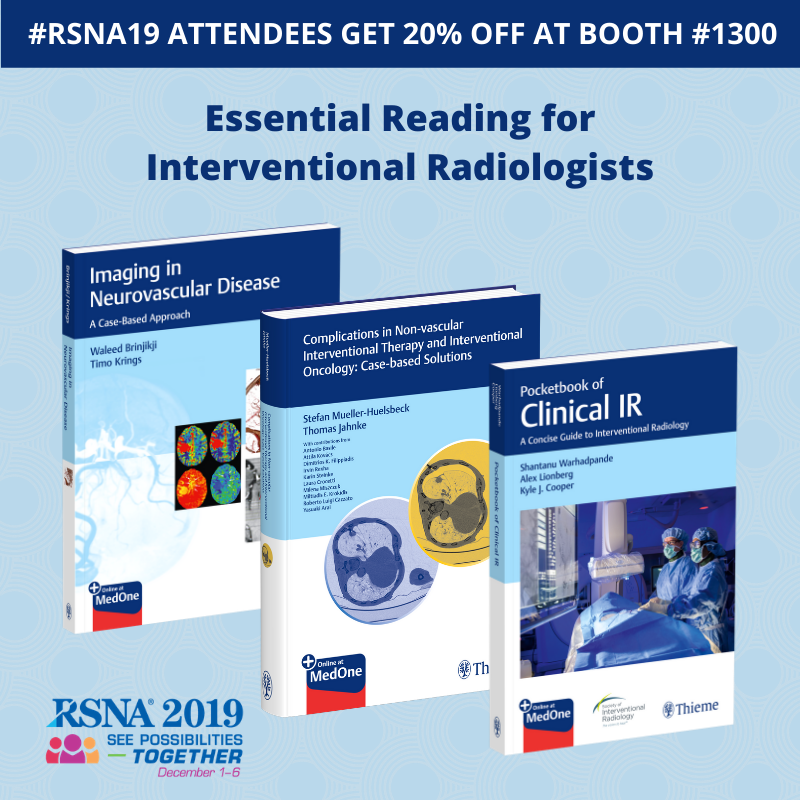 Are you heading to Chicago for #RSNA19? Visit booth #1300 for the newest titles from radiology experts.  

#radiology #interventionalradiology #imaging #radiologists #medicalimaging #xray #neurovascular #clinicalIR #ultrasound #MRI