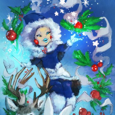 girlsdrwingirls's tweet photo. #NewProfilePic by @studiobliz! December #Gigi looks magical strolling through this Christmasy Winter Wonderland
#GirlsDrawinGirls #GDG #pinup #pinupgirl #pinupart #art #wizard #wizardess #Christmas #supportwomenartists https://t.co/s5fpm3Dz3n