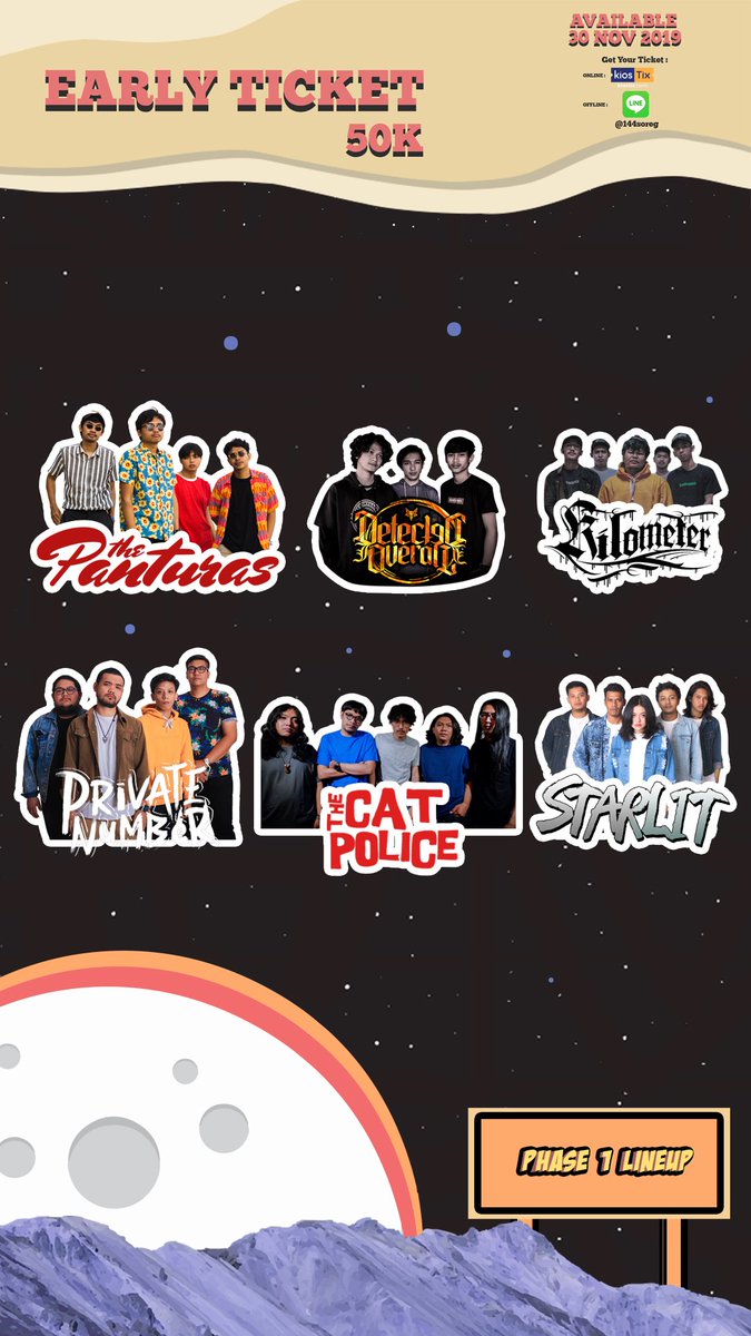 Phase 1 Line Ups for Imagination Fest. 
Well, our EARLY ENTRY Tickets will be available now! Rp 50.000,- .

Get our tickets at kiostix for online or line (@144soreg) for offline ticket.

More info : Whatsapp (0812.8306.8336)
#IMAGINATIONFEST2020 
#infomusik 
#infoevent