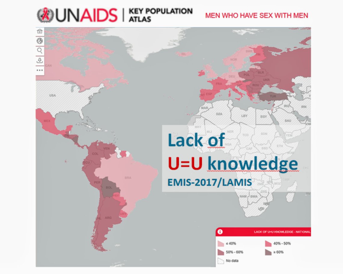 EsticomEu's tweet photo. #WorldAidsDay Where do #MSM know the least about #Undetectable=#Untransmittable? Find out @UNAIDS key population atlas https://t.co/sDKUDJeEJX and share the #U=U fact! #EMIS2017 @SigmaResearch1 @EATGx @ECDC_HIVAIDS https://t.co/M2JU8AHxn4