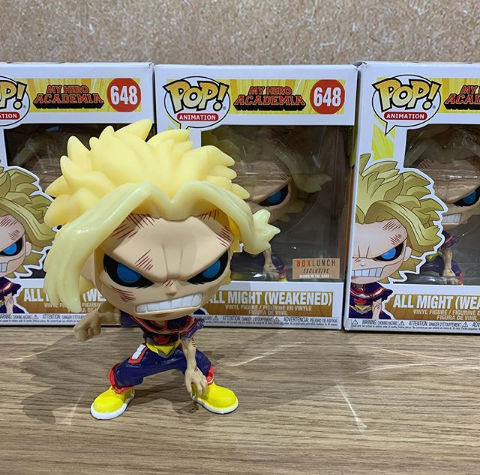funko pop all might weakened boxlunch