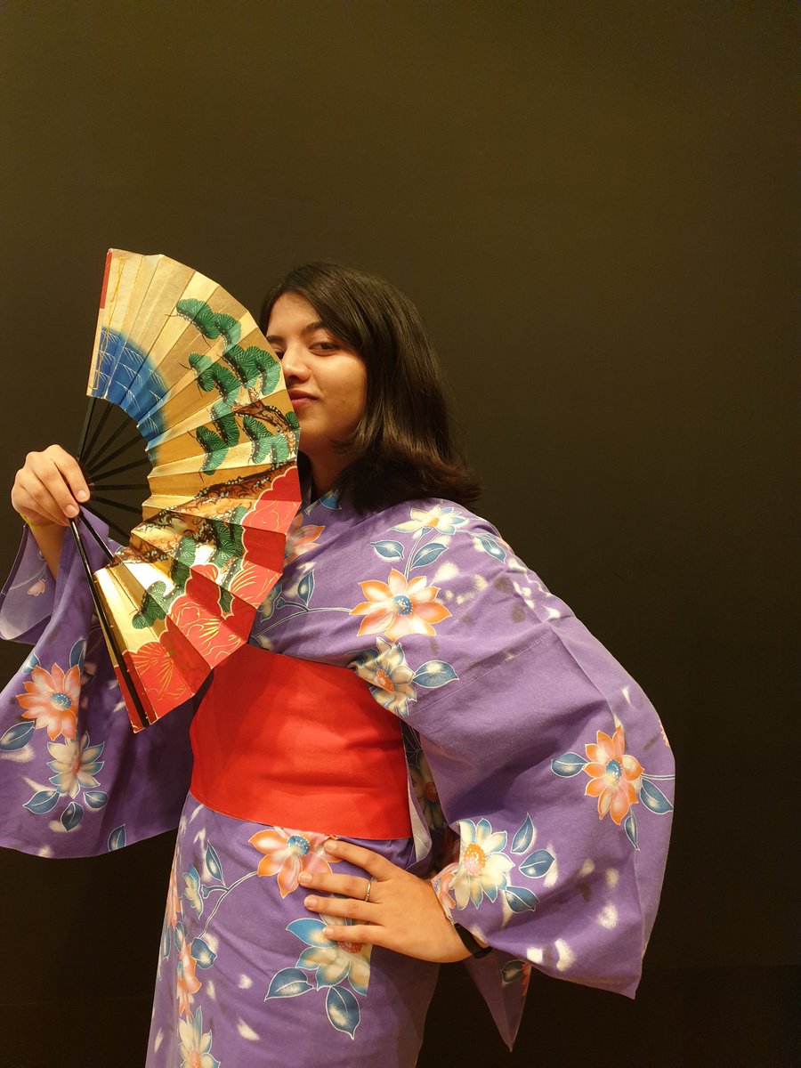 MitrasreeD7's tweet photo. Thanks to Asakusa Tourist Culture Information Center for the program. It was wonderful getting familiar with the Japanese Traditional Dance along with the song "Sakura Sakura". Absolutely loved it! Grateful! 🙇 #tyo_tradition #yukata #fujimusume https://t.co/XH99kvH8yI