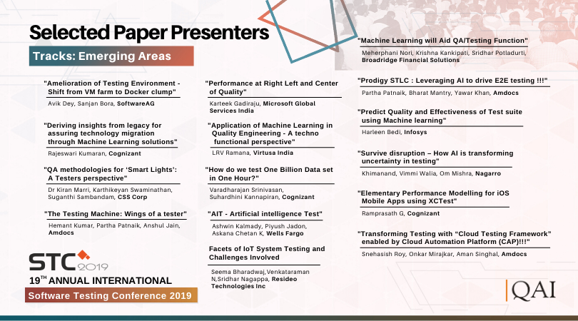 QAISTC's tweet photo. Testing Leadership Awards, 2019 at QAI Global's 19th STC, received 400+ #submissions.
Witness the top 27 #nominees compete for the Best of the Best - Testing Leadership Awards, scheduled from 05-06 December, 2019 in Bangalore, India.
Who Will #Win?!
 https://t.co/dOIHbBVrbf https://t.co/gWSMTx67N2
