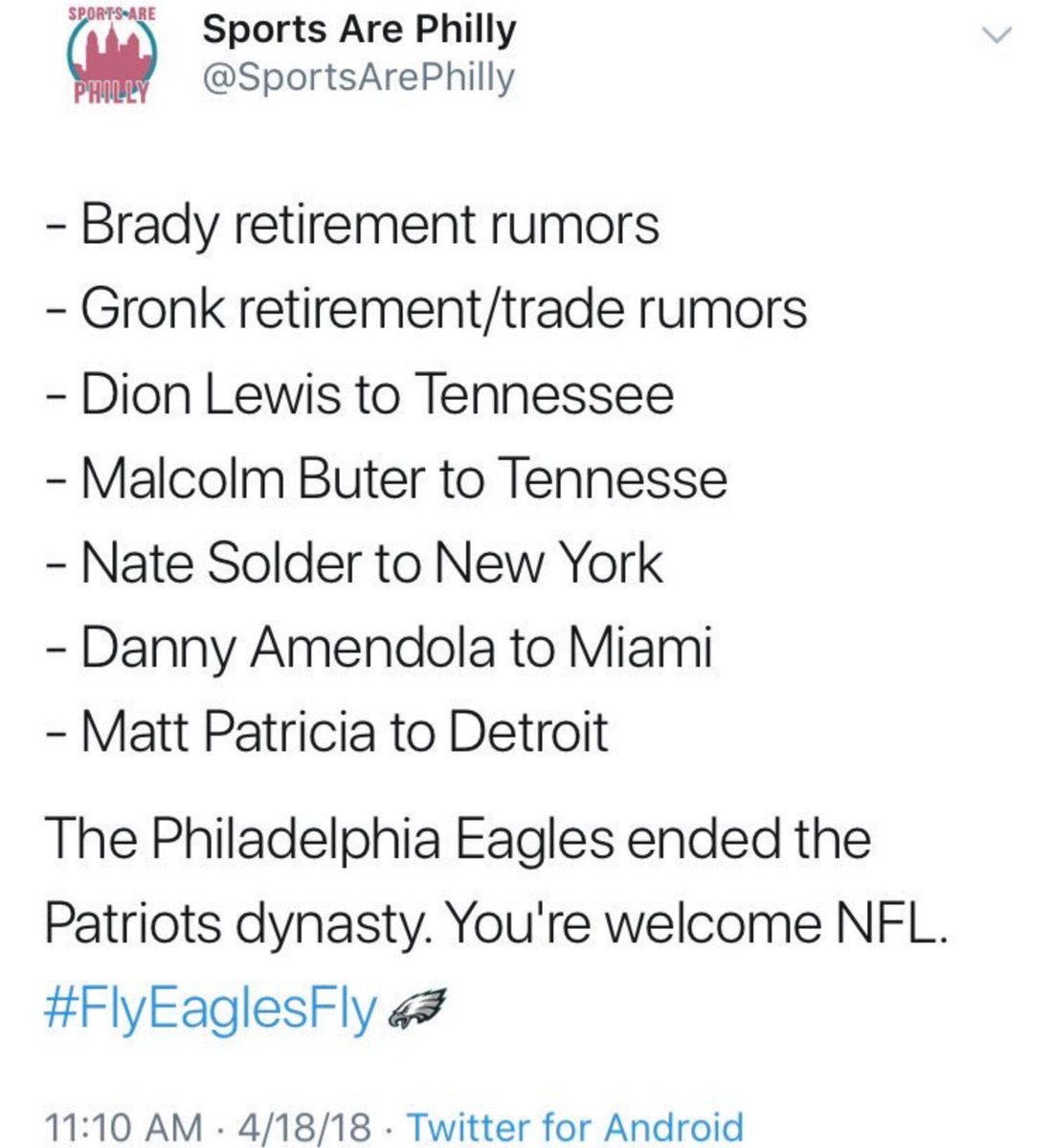 Tucker_TnL's tweet photo. In the regular and postseason, the Eagles are now a perfectly mediocre 15-15 (.500) since Super Bowl LII. https://t.co/aTU84mt47A