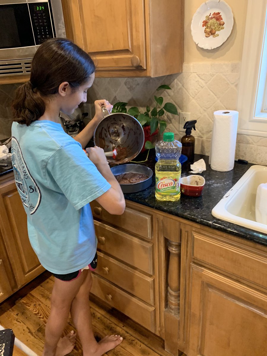 Mamabearburli's tweet photo. When your favorite thing to do is bake, and you’ve developed an egg allergy...you have the perfect idea for a science fair project. I wonder which egg replacer trick will work best in chocolate cake??? Hmmmm... we will soon find out @ThreeLakesTISD @ProfessorReb https://t.co/0P3jGpdndp