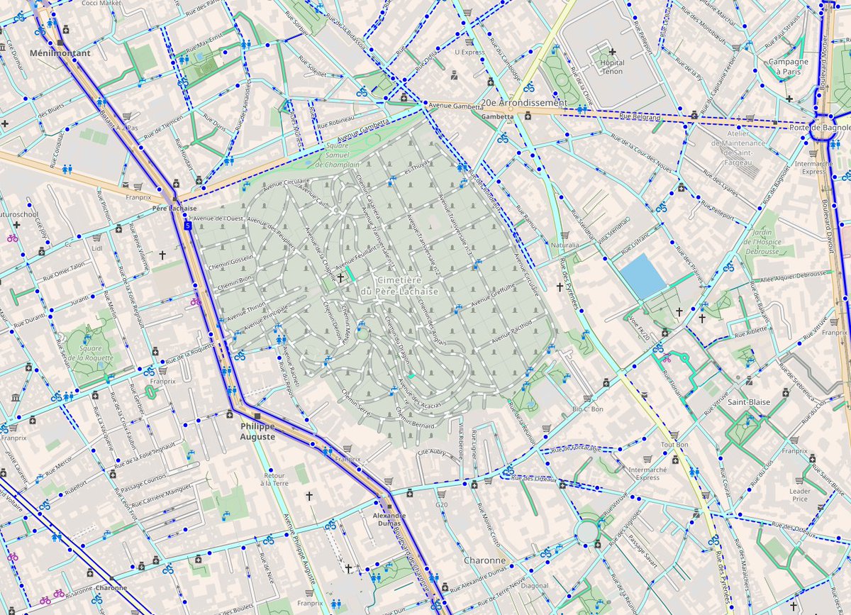 CyclOSMorg's tweet image. You don&apos;t like to be pursued by a guard in a park or a car in motor only tunnel ?
#CyclOSM now render every road in grey if they are not allowed on bicycle.

And if you really want to ride on a motorway, we render them in pale red if they are allowed for bike.