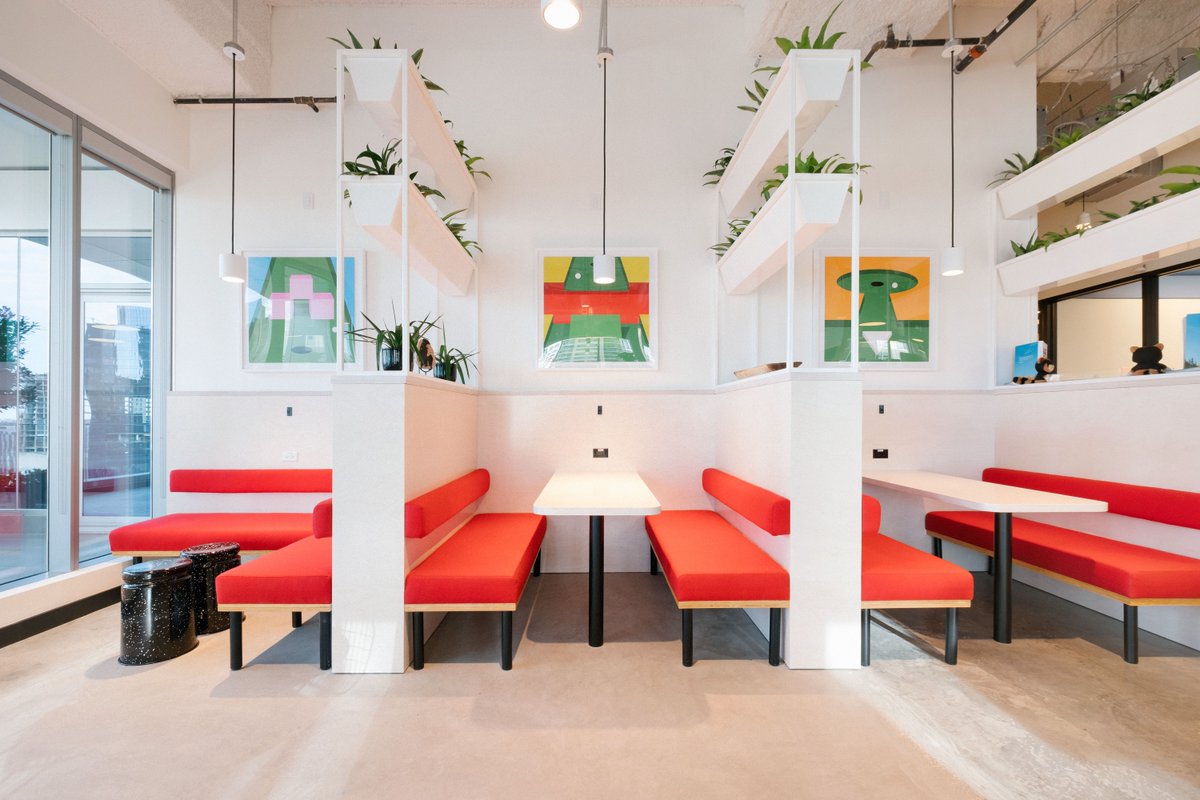WeWork's tweet photo. Pops of color found at WeWork Dallas. #wework #weworkdallas β #dallasβ https://t.co/0X6SOlcanf