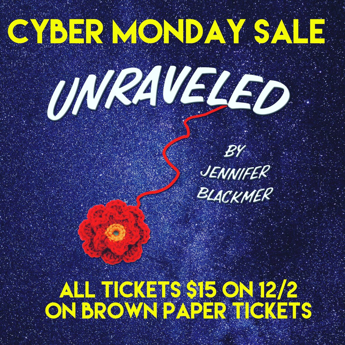 Cyber Monday Sale!  All tickets for closing weekend just $15.  Tomorrow only 
#lathtr #latheater #latheatre #unraveledplay #collaborativeartistsensemble 
brownpapertickets.com/event/4396491