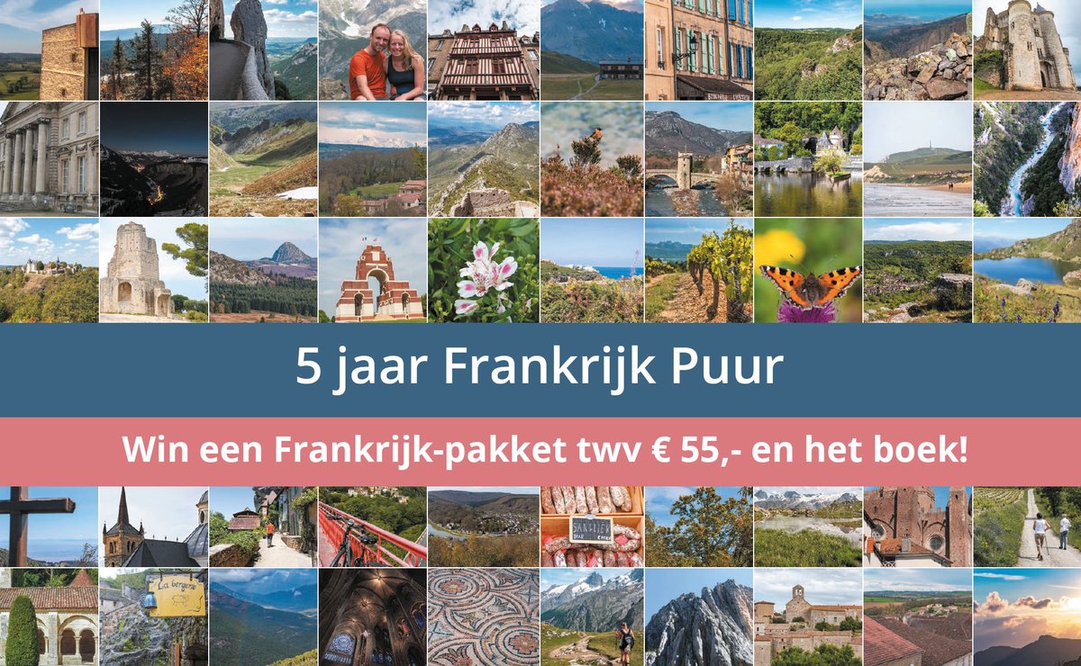 FrankrijkPuur's tweet photo. Frankrijk Puur bestaat 5 jaar! En we hebben een leuke actie om dat te vieren. Wil je kans maken op een pakket met heerlijke Franse producten (denk aan: wijn, olijfolie, paté, jam) ter waarde van € 55,- en ons pas uitgebrachte boek Frankrijk Puur? https://t.co/QulTypX1ac https://t.co/RDQPY1jUeD