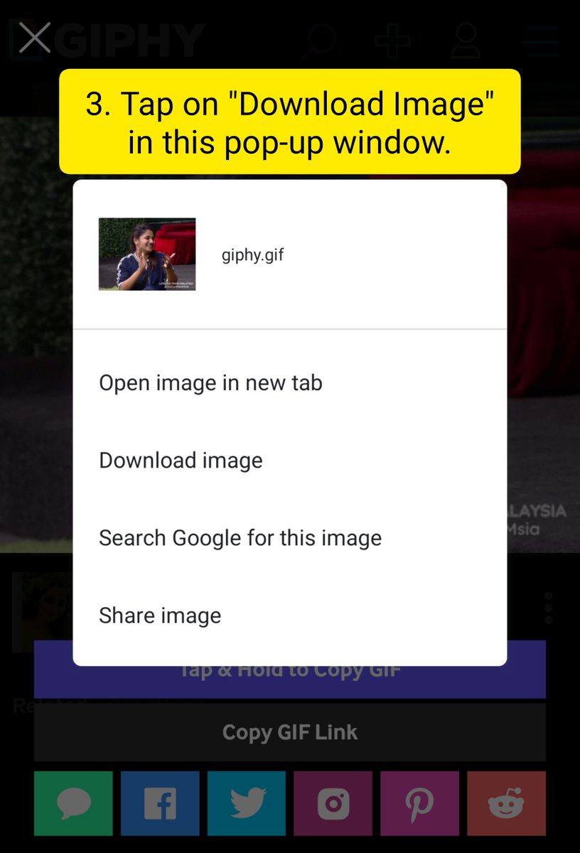  #LosliyaGIFs To download the GIFs, follow the steps in the images below.To use them only using links, just simply copy the GIF link. Go to our channel & copy the particular GIFs' link as in image 2.Check out our channel : http://giphy.com/channel/LosliyaFansMalaysia  #SpreadLove  #LosliyaArmy