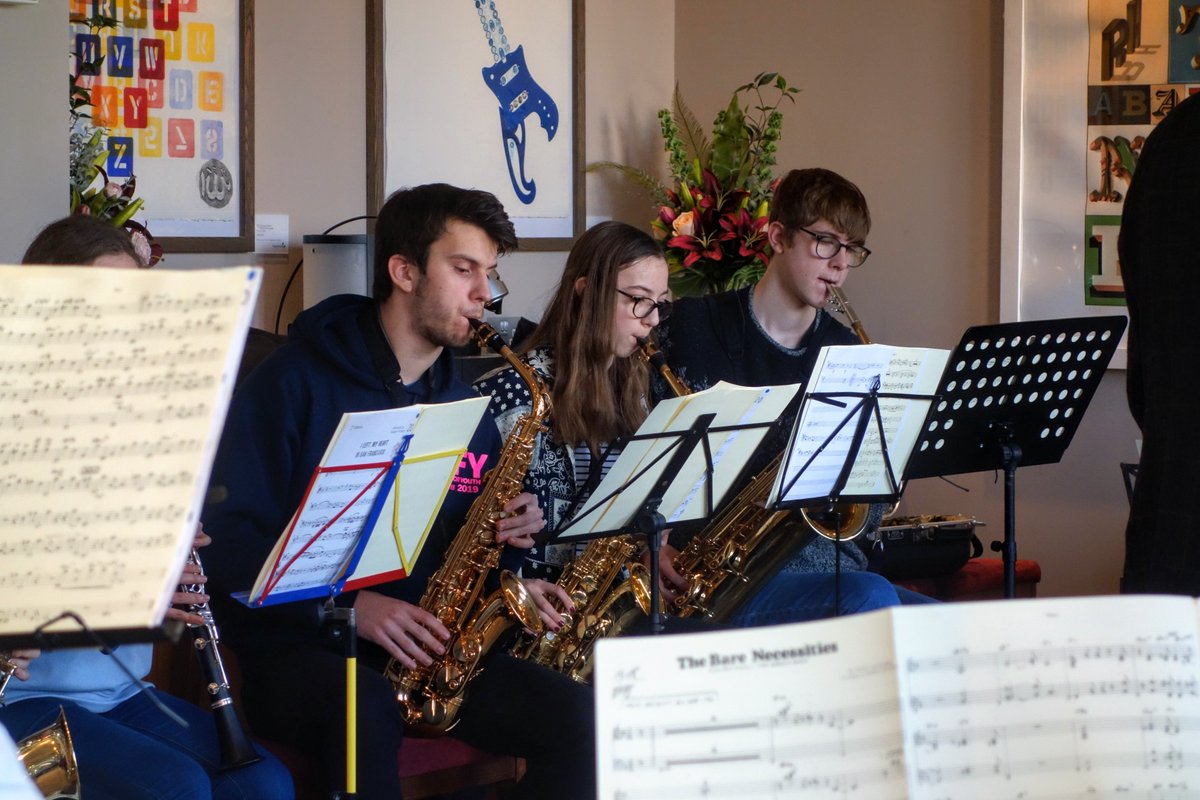 NMHub's tweet photo. Ahead of their concert at @TheatreRNorwich tonight, players from the @BBCBigBand held a Masterclass with advanced young jazz musicians from ensembles led by #NorfolkMusicService 🎶🎺🎷🎸 
Read more >> https://t.co/Xhf7LgF15E https://t.co/LLAMaMdHQO