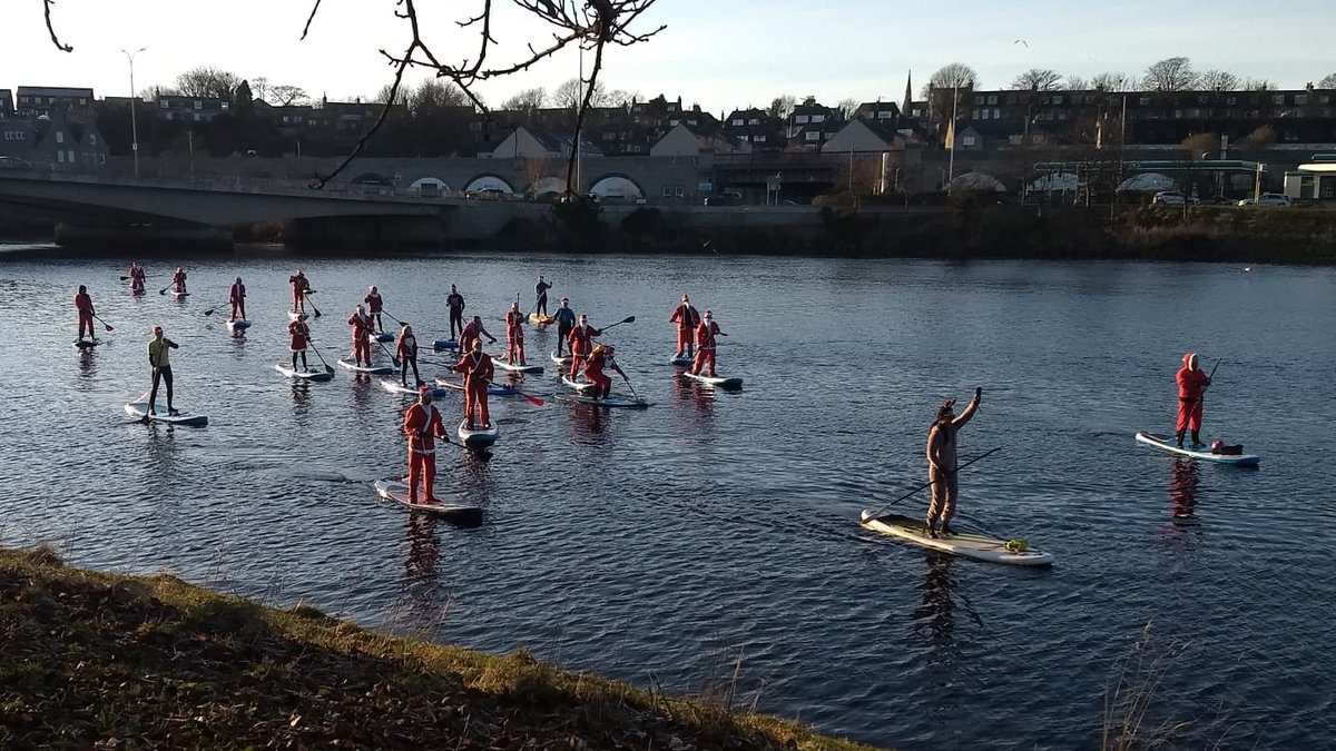 AberdeenBC1865's tweet photo. Just your average Saturday on the #Dee yesterday Santas SUP everywhere @greyhopebay must be #Christmas soon https://t.co/mZ4GymtyLW