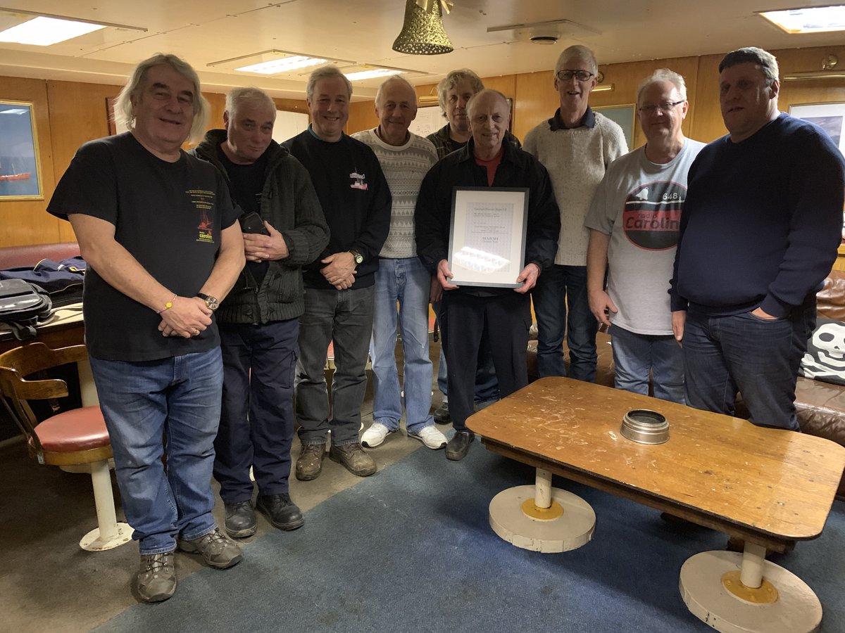 This weeks award being gratefully received by some of the current Ross Revenge crew today, at the end of their working weekend.

The team would like to thank everyone who have given up their time over the years to make Ross Revenge what she is today.

(1/2)