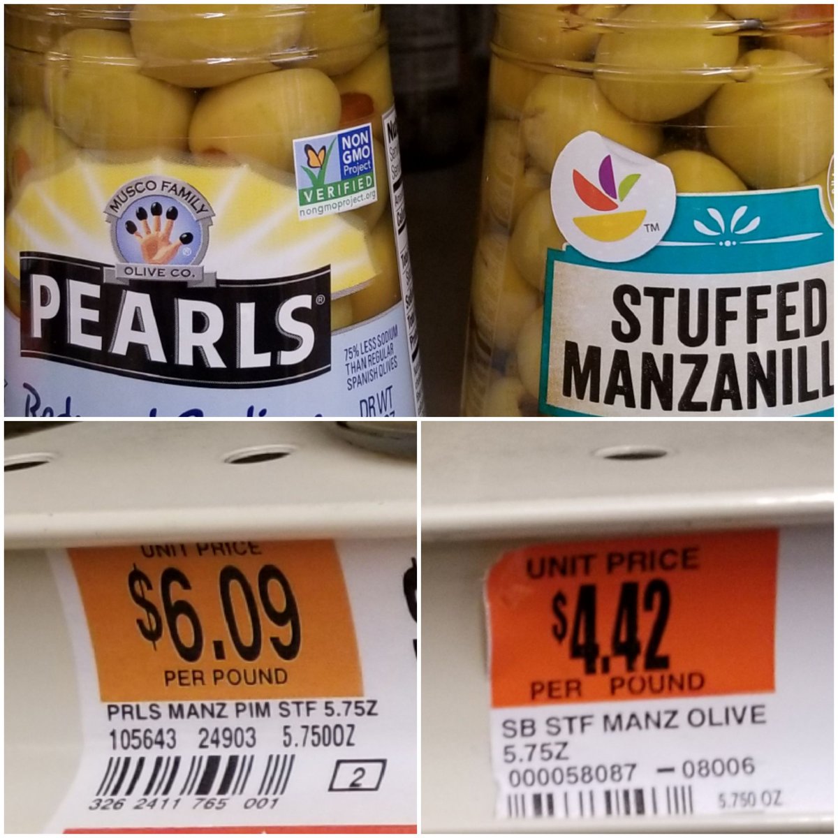 FoodChoices4All's tweet image. @PearlsOlives We both know there are no #GMO olives on the market. Is it that extra $1.67 per pound you charge that compels you to put that misleading @NonGMOProject label on the jar to fool unsuspecting consumers? Do you understand how your scam links to hunger? @PeelBackLabel