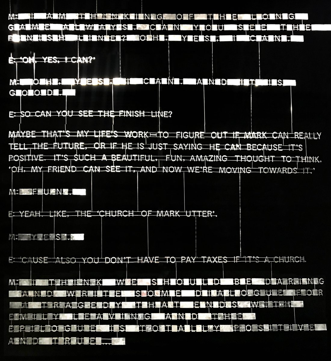 We're open today and Jonathan Berger's An Introduction to Nameless Love will be on view until December 29 on levels 1 &amp; 3. The work seen here chronicles the relationship of Autistic writer-philosopher Mark Utter and his communication supporter and collaborator Emily Anderson