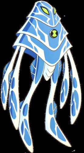Ampfibian:i rly like the colors on this guy white and baby blue look rly nice together and the hints of green rly pop i may just be biased cus he was one of kid mes faveorite ben 10 toys but hes always been one of my faveorites jelly/10 look at him go