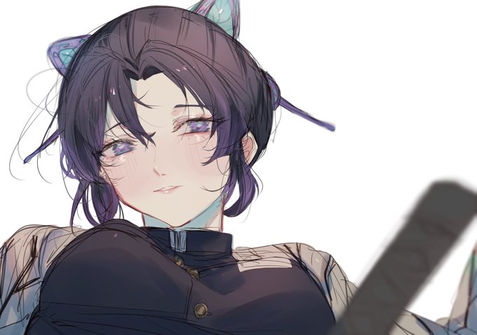 柊スイ@dasui*さんがTwitterに投稿した胡蝶しのぶ(鬼滅の刃)のイラスト。