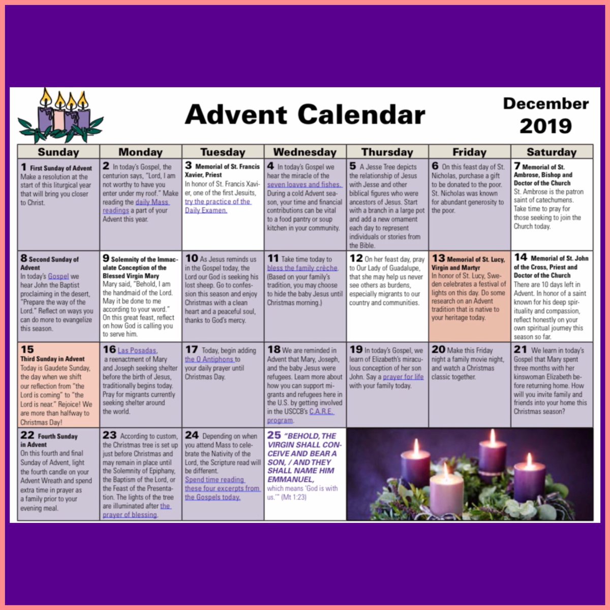 clic516's tweet image. Thank you @USCCB for providing us with these calendars to #participate in #Advent #CatholicUnity More information on: usccb.org