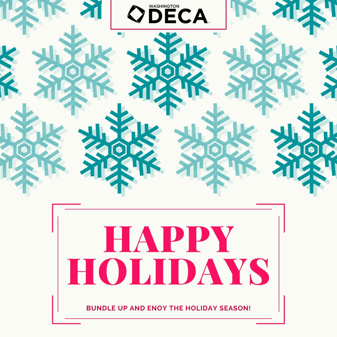 DECA_Washington's tweet photo. Washington DECA wishes you a happy holiday season! ❄️⛄☕ https://t.co/MGXwl9EtV2