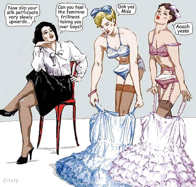 Domination long hair exhibitionist sissy