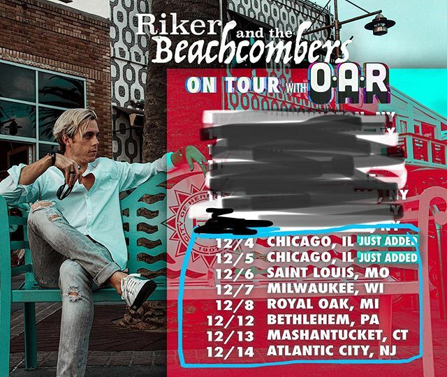 RikerLynch's tweet photo. Hope everyone had a wonderful Thanksgiving! We back at it this week with @ofarevolution starting off with 2 nights in Chicago!
#RikerAndTheBeachcombers #TheMightyFallTour 🏝🍹🦜😎🤘 (that’s some pretty amazing iPhone photo editing skills right there 😂😂😂) https://t.co/HHNTr6hNzH