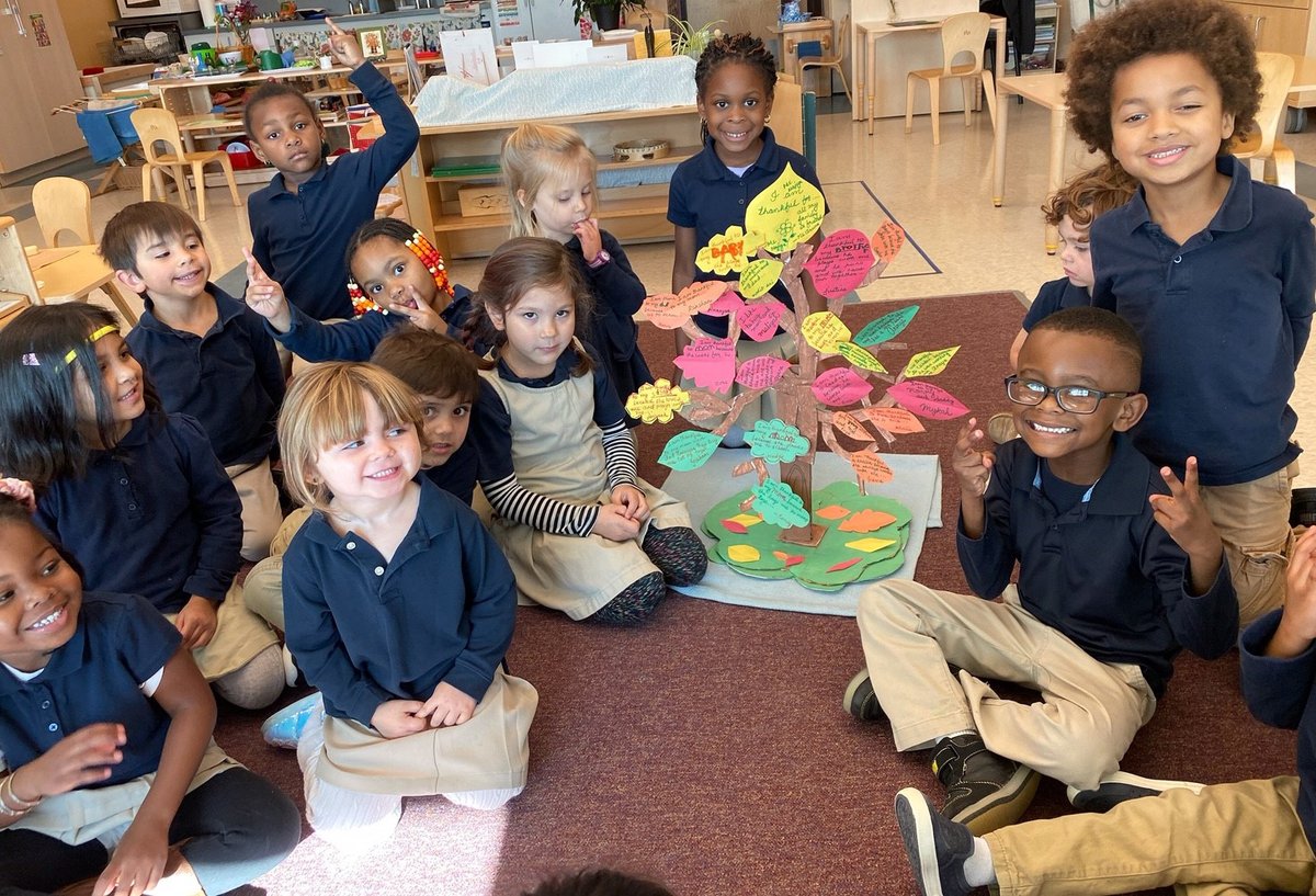 Students in Ms. Aruna's class celebrated the week by making a "Giving Tree."