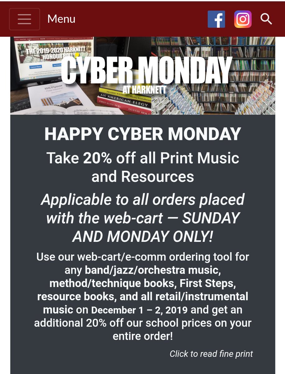 Shashtor's tweet photo. ITS ON!! Surprise!! Cyber Monday at #harknettmusic #cybermonday 
STARTS NOW! https://t.co/gYEMdNGMn1
