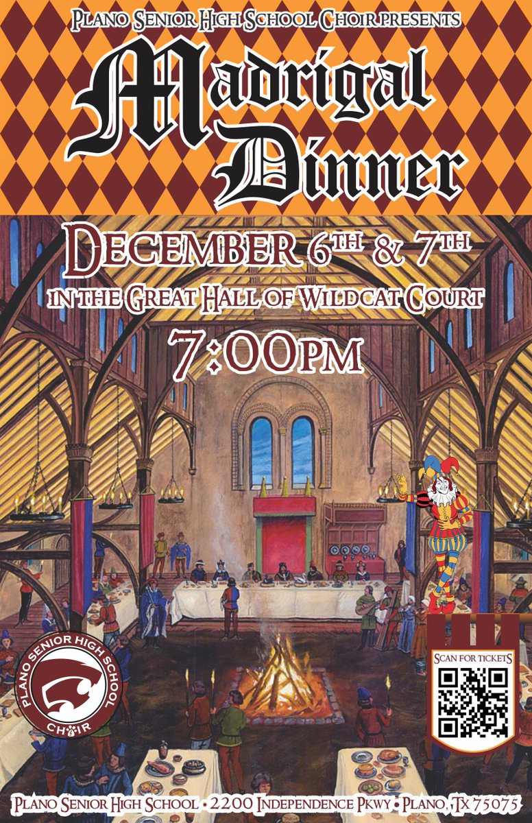 <a href="/PSHSWildcats/">Plano SHS</a>  buy.ticketstothecity.com/purchase.php?e…
Don't forget to purchase your Madrigal Dinner tickets.