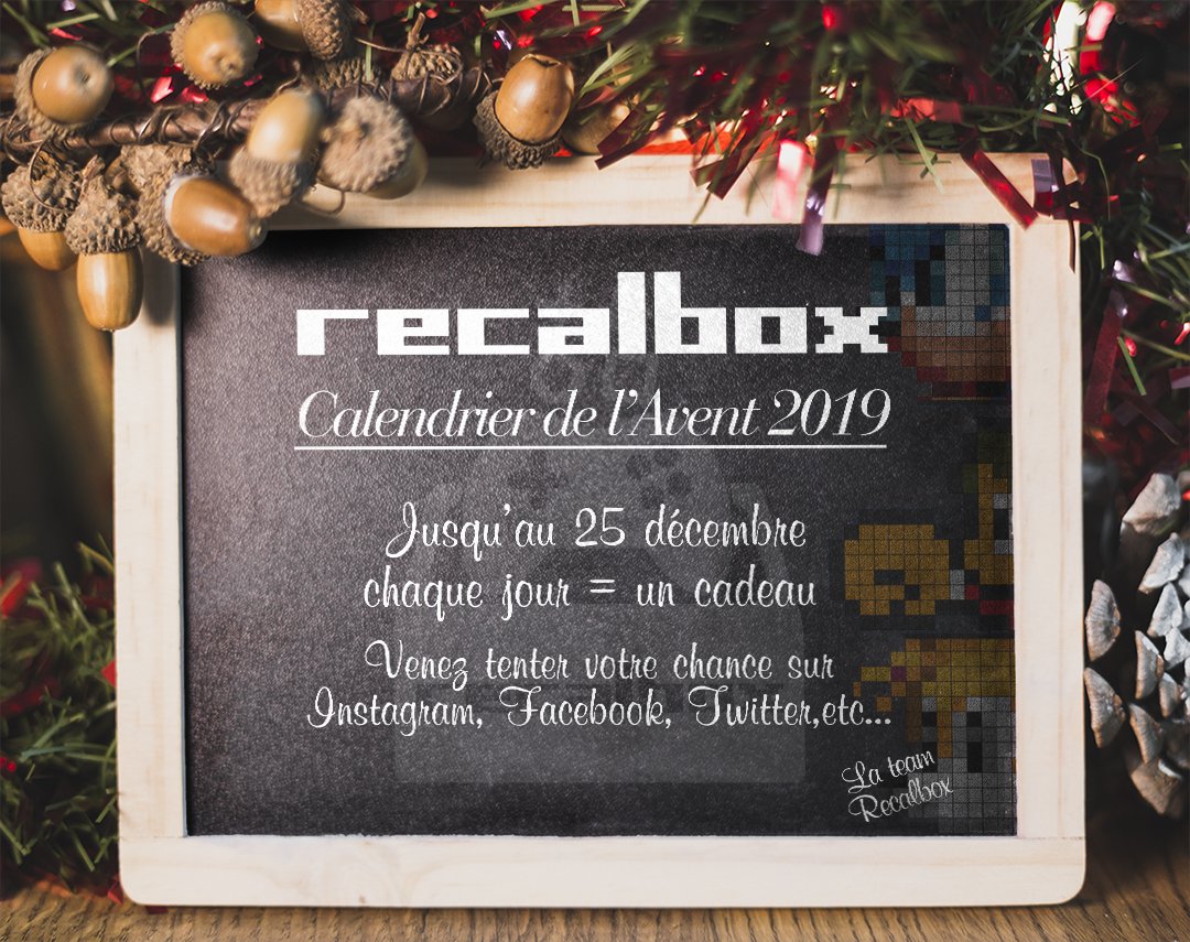 recalbox's tweet photo. Le #CalendrierDeLAvent Recalbox... C'est parti ! 
Chaque jour = 1 cadeau rétro mis en jeu ! 🎁🎅
Vous allez être gâtés d'ici Noël ! 🎄
Un petit Like/RT pour nous soutenir ? 😀👍 https://t.co/VWVz498FIY