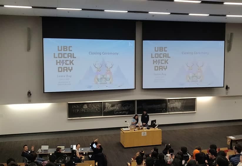 charmaine_klee's tweet photo. Surrounded by some of my favourite people at #UBCLocalHackDay2019. @chiang_allison, y'all killed it. ✨ https://t.co/xs0laacDYh