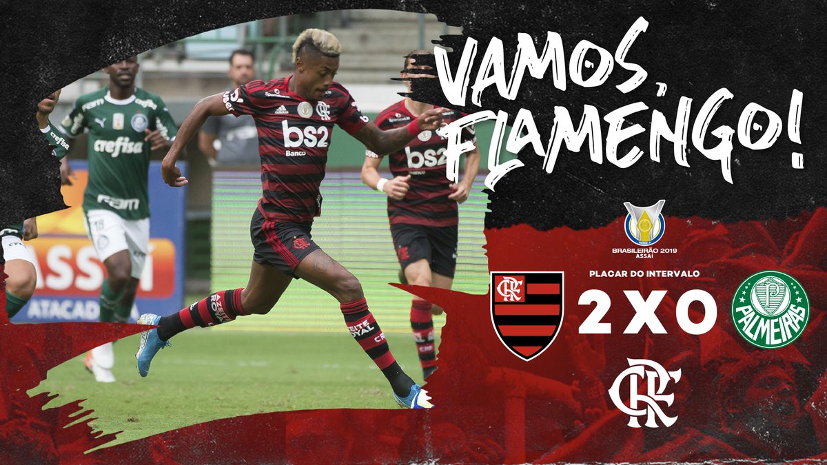 FIM DO PRIMEIRO TEMPO NO ALLIANZ PARQUE! Com gols de Arrascaeta e Gabigol, o Mengão vai vencendo o Palmeiras por 2 a 0. #PALxFLA #CRF