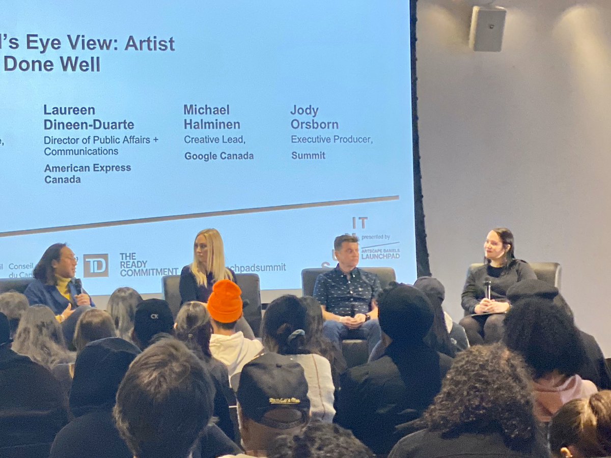 Summit’s own <a href="/whenyouawake/">Sebastian.</a>, Michael Halminen of <a href="/googlecanada/">Google Canada</a>, Lauren Dineen-Duarte of <a href="/AmericanExpress/">American Express</a> &amp; Rafael Katigbak of <a href="/VICE/">VICE</a> <a href="/vicecanada/">VICE Canada</a> chat about collaborations done well for brands and artists. #LaunchpadSummit <a href="/LaunchpadTO/">Launchpad</a>