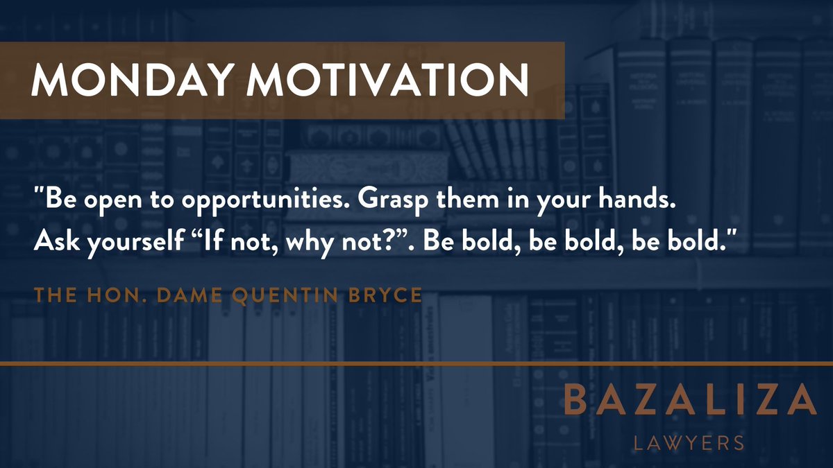 BazalizaLawyers's tweet image. This week's Monday Motivation, comes from the Hon. Dame Quentin Bryce. 
#mondaymotivation #quentinbryce