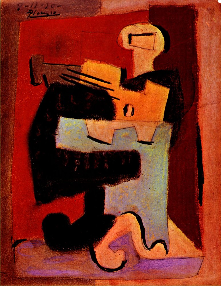 Man with mandolin, 1920 #spanishart #cubism