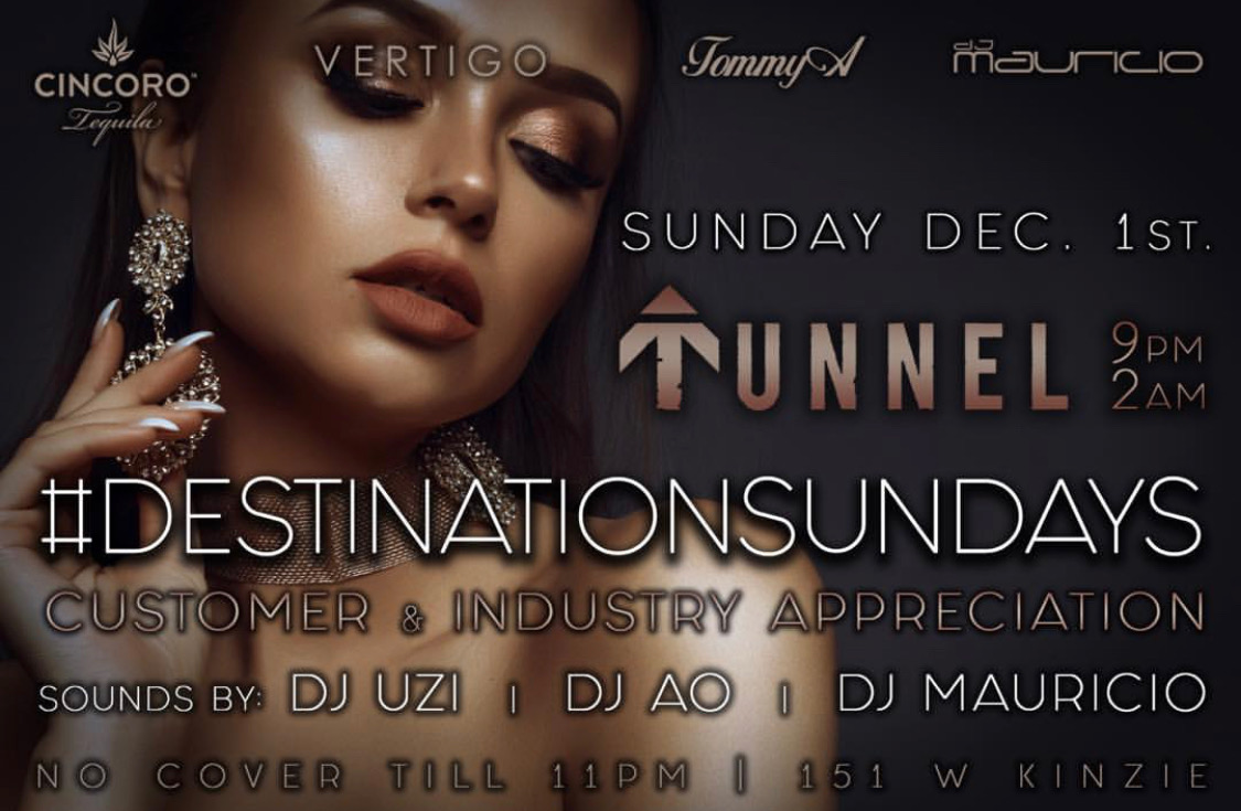 TunnelChicago's tweet photo. End your weekend with #DestinationSundays at #TunnelChicago π₯ 9pm-2am every Sunday! https://t.co/O1VGi1ZljY