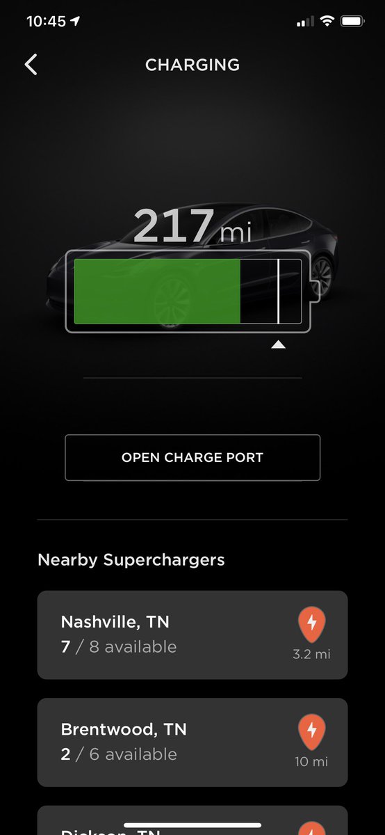 gregstasko's tweet photo. @Tesla  Something amiss on the recently completed Nashville Supercharger. There are 8 bays, yet the app often reports that there are 12. Has also reported the number of ports in use incorrectly. https://t.co/02Zl5HYAFd