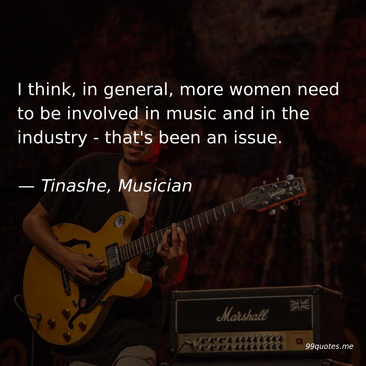 99quotes_me's tweet photo. I think, in general, more women need to be involved in music and in the industry - that's been an issue. — Tinashe #quote #quotes #Tinashe #musician #music https://t.co/8KrkuzaC1O https://t.co/8ITKvE0cdN