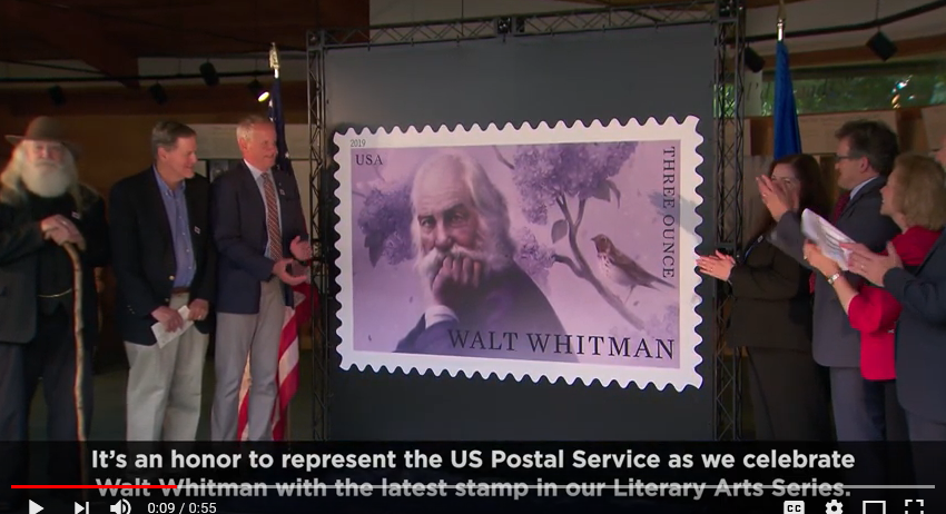 Film: highlights from the First Day of Issue Ceremony for the Walt Whitman Stamp: bit.ly/34kmBxj
They can be purchased here: go.usa.gov/xVPV7 
#WaltWhitmanStamps