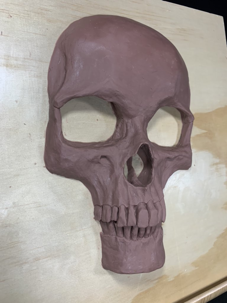 Nurilynn's tweet photo. Sculpture of a skull mask I made using @monster_clay 
.
.
.
#monsterclaysculpture #monsterclay #sfxmakeupaddict #sculptureart #fxmakeupartist #makeupartistcommunity #makeupartistlosangeles #artcommunity #theartcommunity #myartcollection #myartcommunity https://t.co/VCitcK4xR0