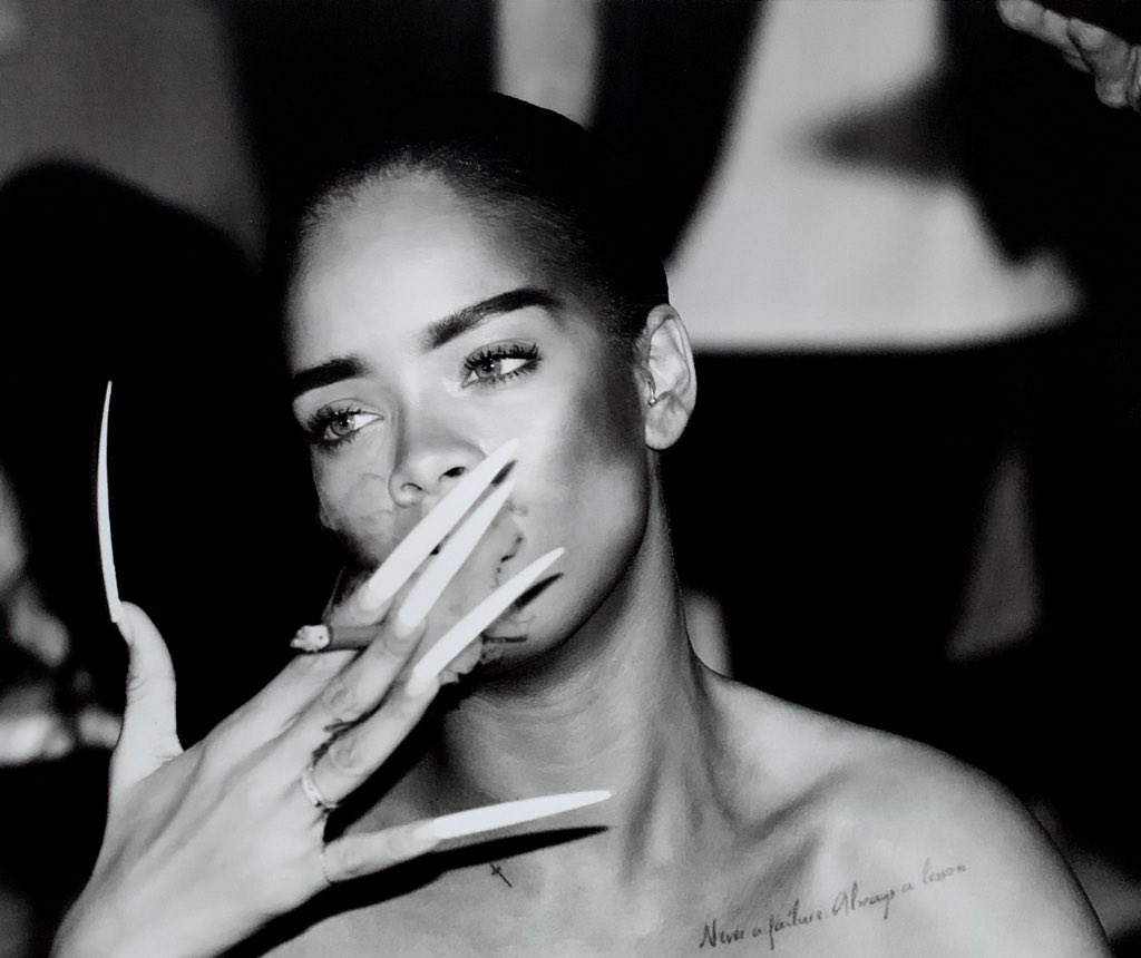 Rihanna and her talons enjoying a blunt on set of the album shoot for ANTI. Photographed by Dennis Leupold (Paris, 2015)