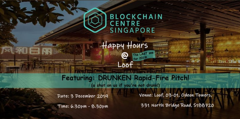 It's ONE DAY until our last #BlockchainCentre SG #HappyHours for 2019!

We're looking forward to meeting up with you before the year comes to a close.

Sign up here: ow.ly/PYRa50xoTHP

See you there,
BCS

#blockchaineducation #blockchaincommunity #global #nonprofit