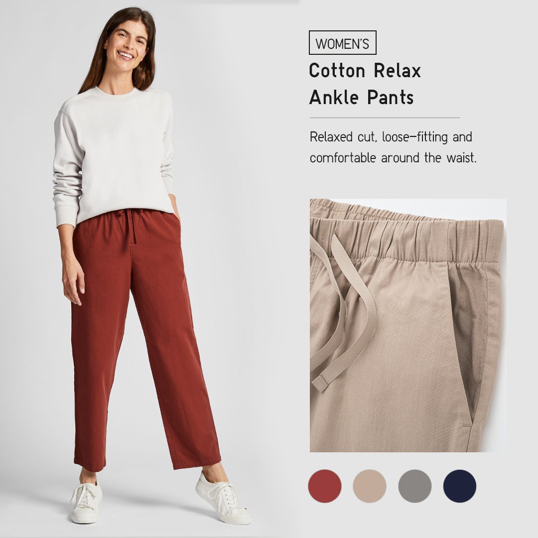 COTTON RELAXED ANKLE PANTS