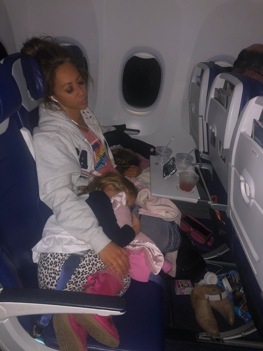 janjeffcoat's tweet photo. Still haven’t mastered the art of sleeping vertically... #headinghome   #wheelsup #sleepup #frequentflyers #sidekicksforlife https://t.co/NQ1vMnqk8x