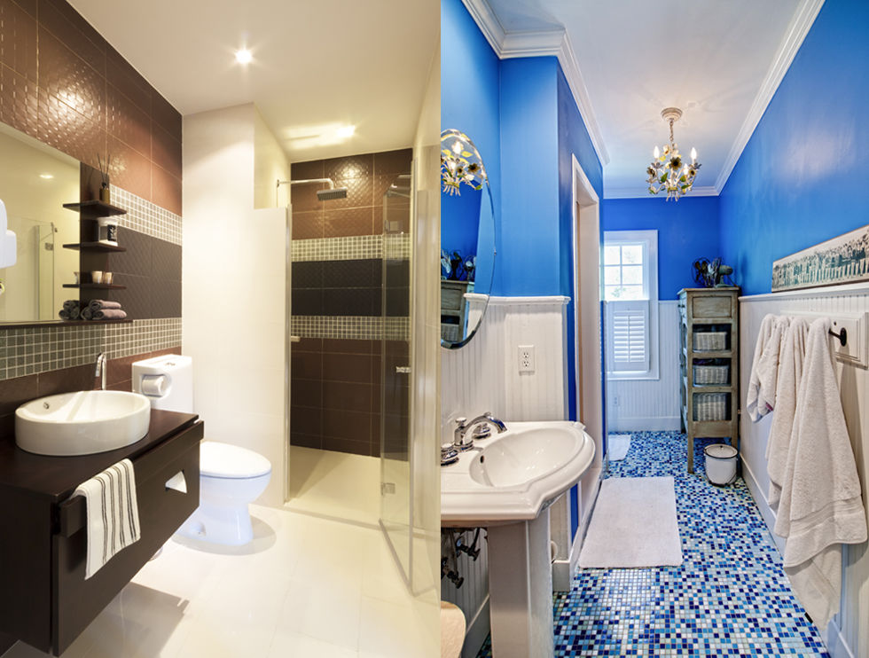 cathylm's tweet photo. Which bathroom tile do you like more? Dark and subtle or bright and fun? https://t.co/7iBDYQVFjx https://t.co/bLFB8E6hnz