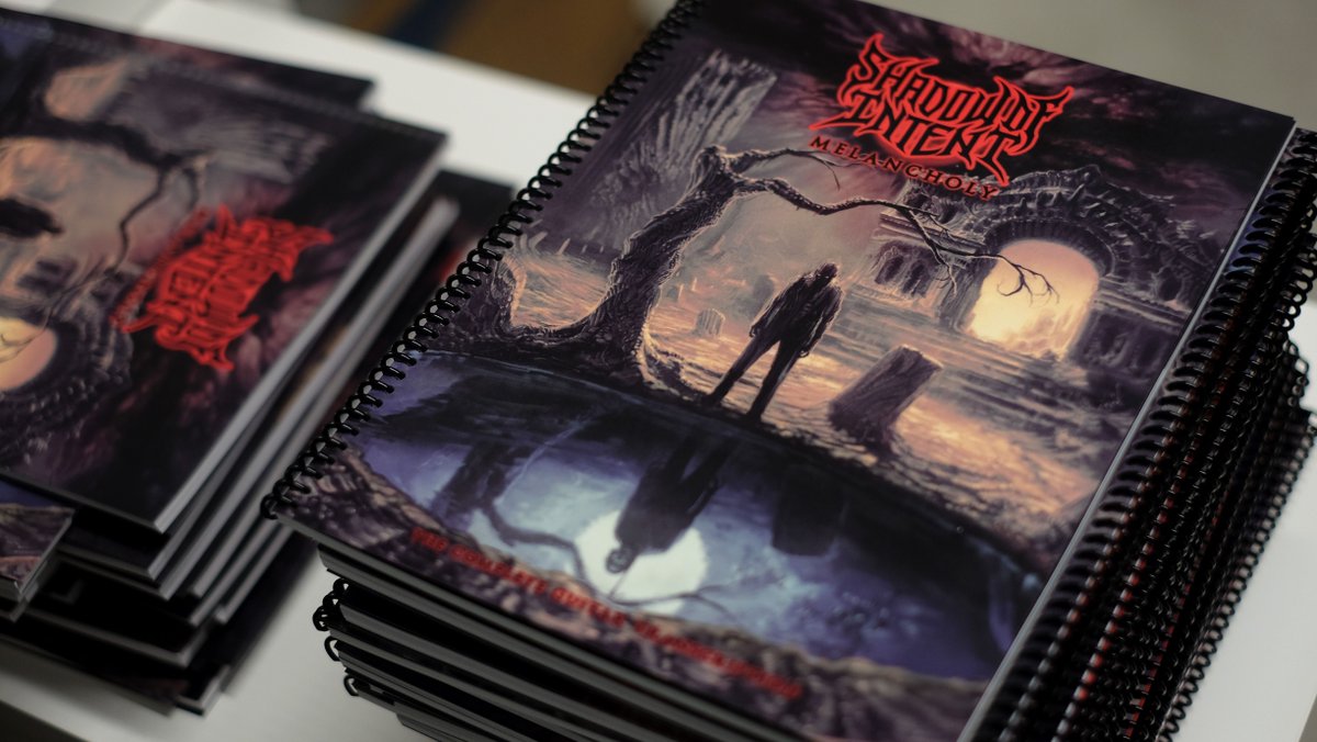 Shadow Of Intent's 'Melancholy' books are made and shipping out! Thanks to everyone who grabbed a copy, and if you haven't yet, all of our digital books (including this one) are currently 25% off for our annual Black Friday sale! Check it out at shthppns.com @of_intent