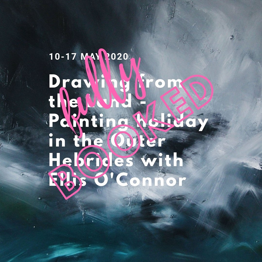 This is now fully booked, but there are still a few spaces on the art tour in Lewis &amp; Harris with Nicky Sanderson 23-30 Au 2020. The next art experience with Ellis O'Connor will run 23-30 May 2021. @visitouterhebrides #outerhebrides #artholiday #creativetravel #nature  #ycw2020