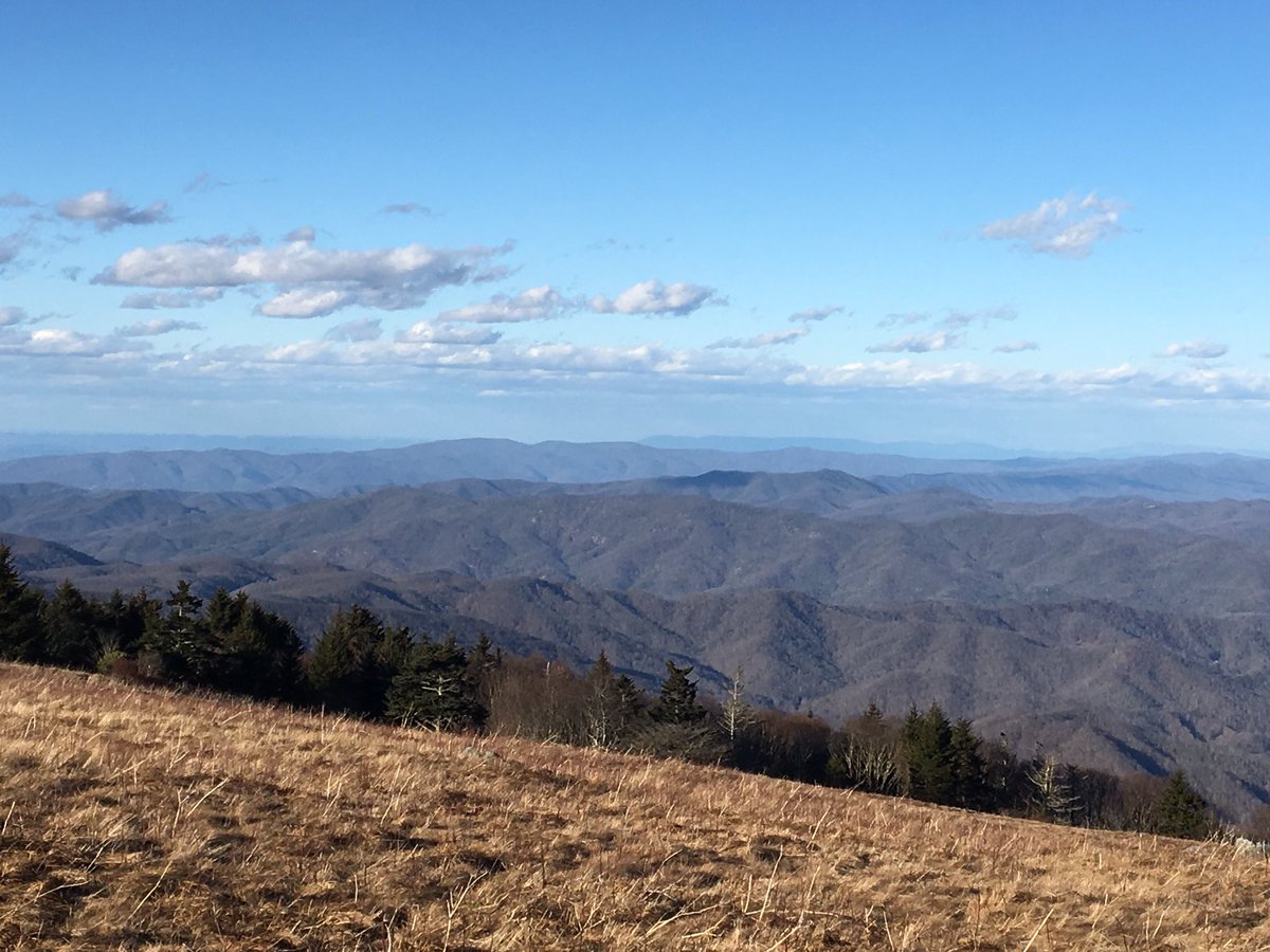 The calm before the storm, up on Roan Mountain this afternoon watching those storm clouds moving in from here he northwest. #winter #snow